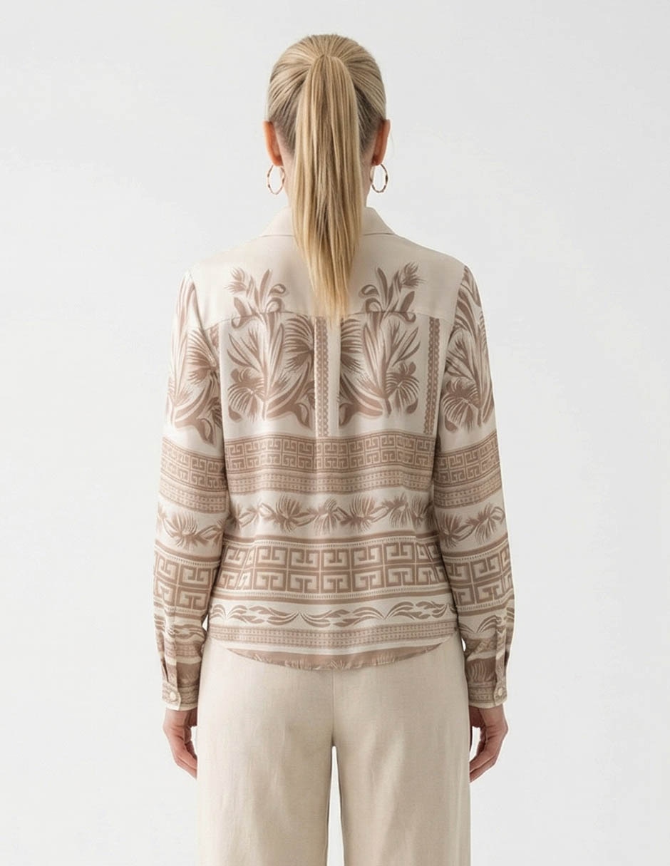 Blusa camisera manga larga para mujer 6