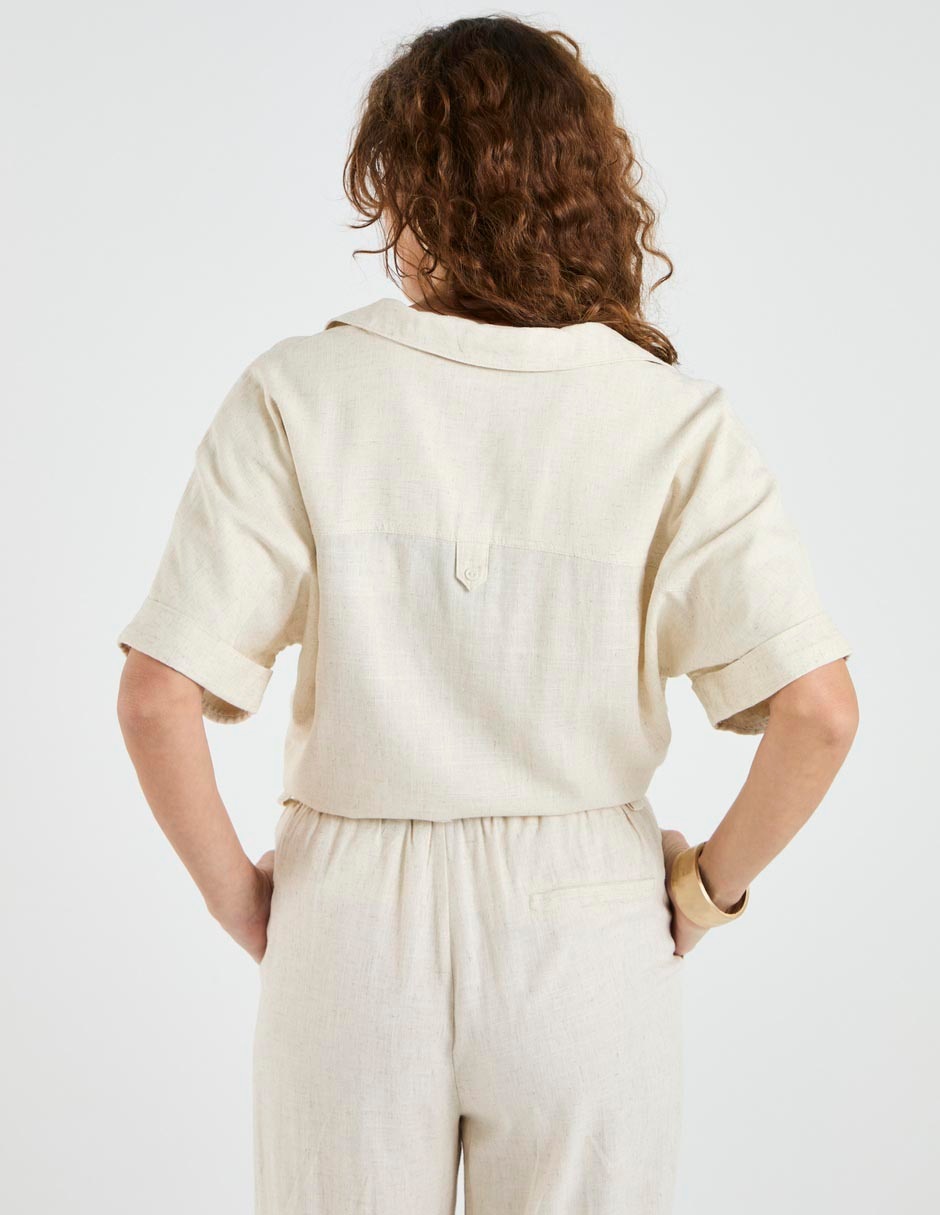 Blusa camisera Lieb manga al codo para mujer