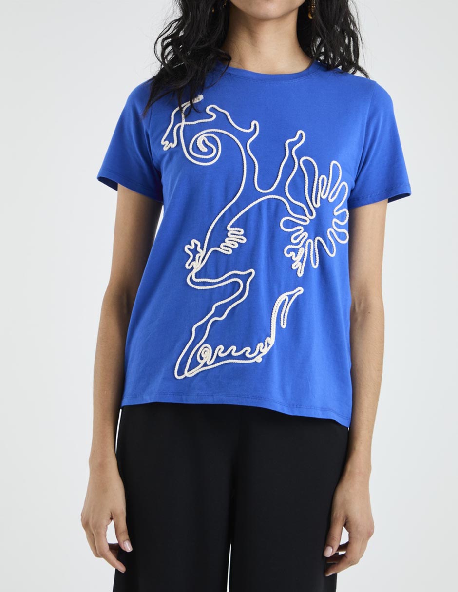 Playera manga corta cuello redondo para mujer 5