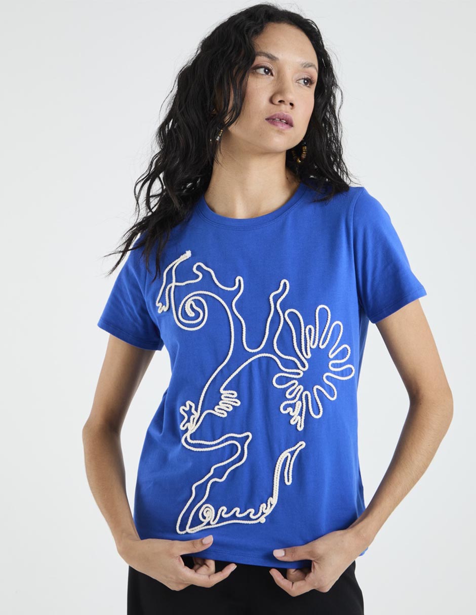 Playera manga corta Lieb cuello redondo para mujer