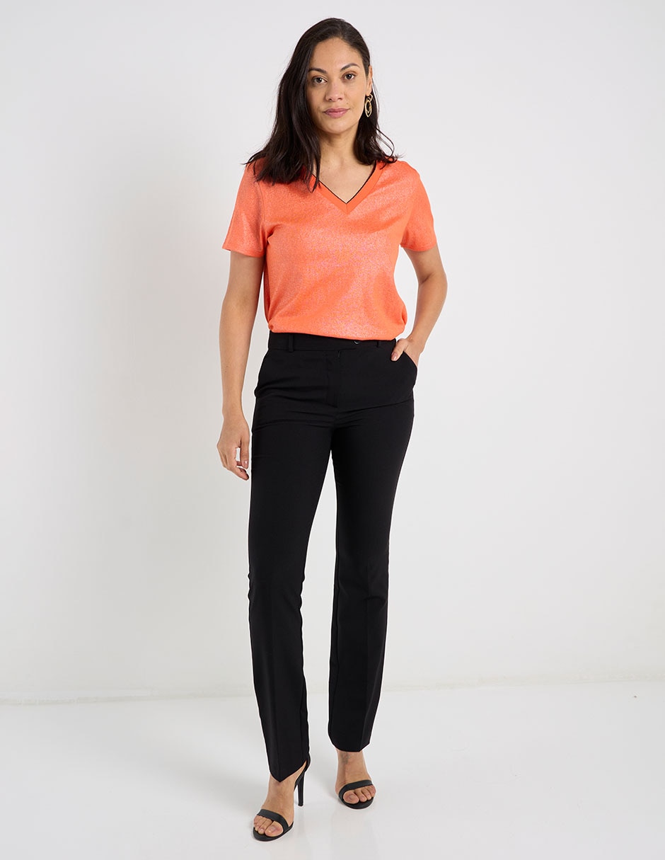 Playera manga corta cuello v mujer 6