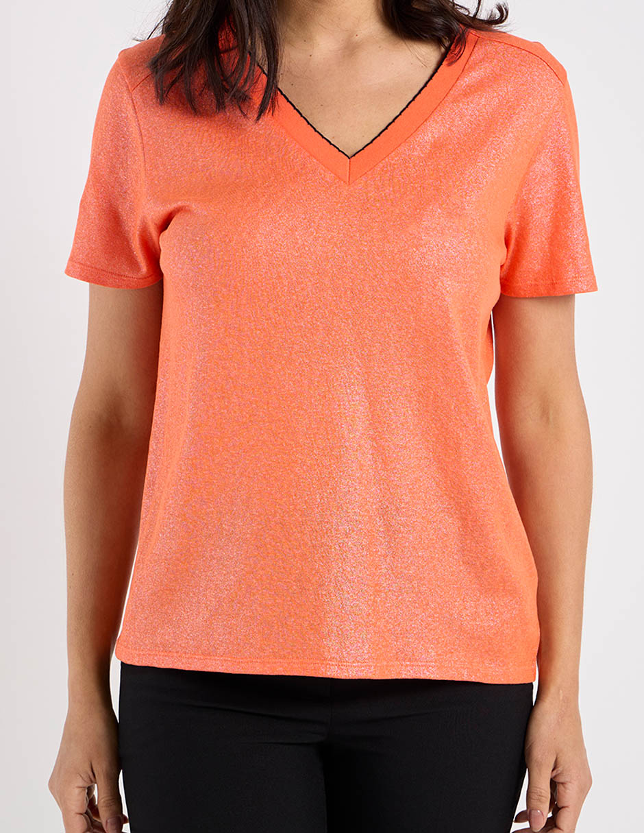 Playera manga corta cuello v mujer 7