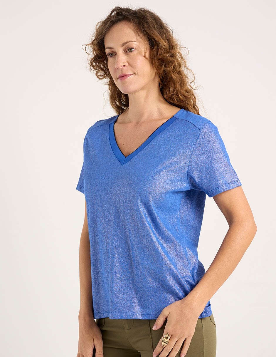 Playera manga corta cuello v mujer 2