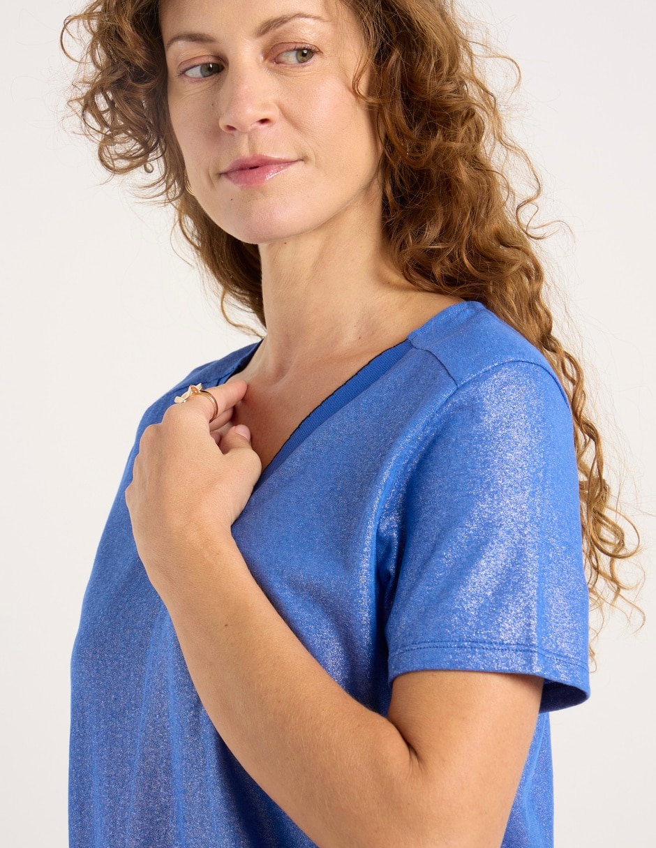 Playera manga corta cuello v mujer 4