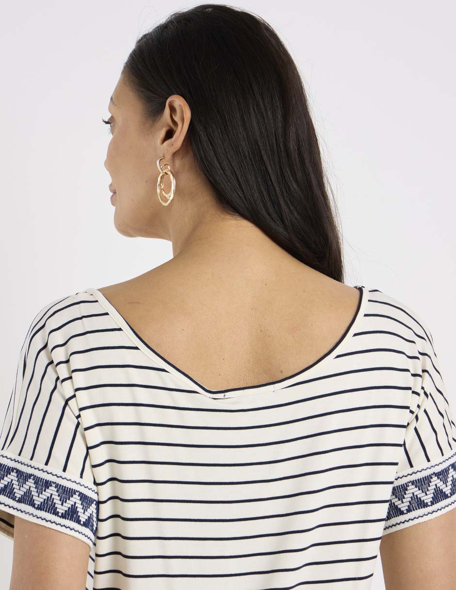 Playera manga corta cuello V para mujer 10
