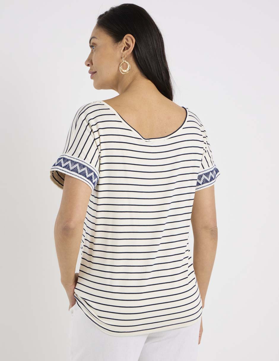 Playera manga corta cuello V para mujer 11