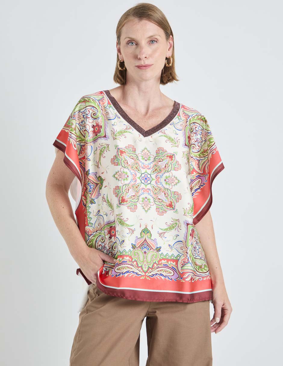 Blusa manga corta para mujer