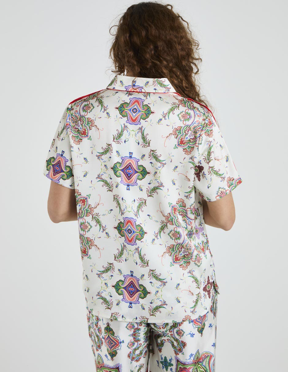 Blusa camisera manga corta para mujer 5
