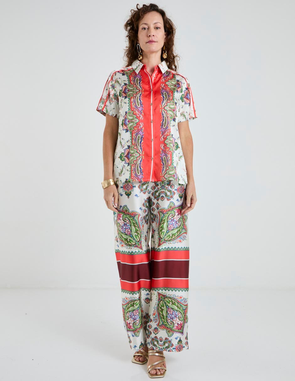 Blusa camisera manga corta para mujer 6