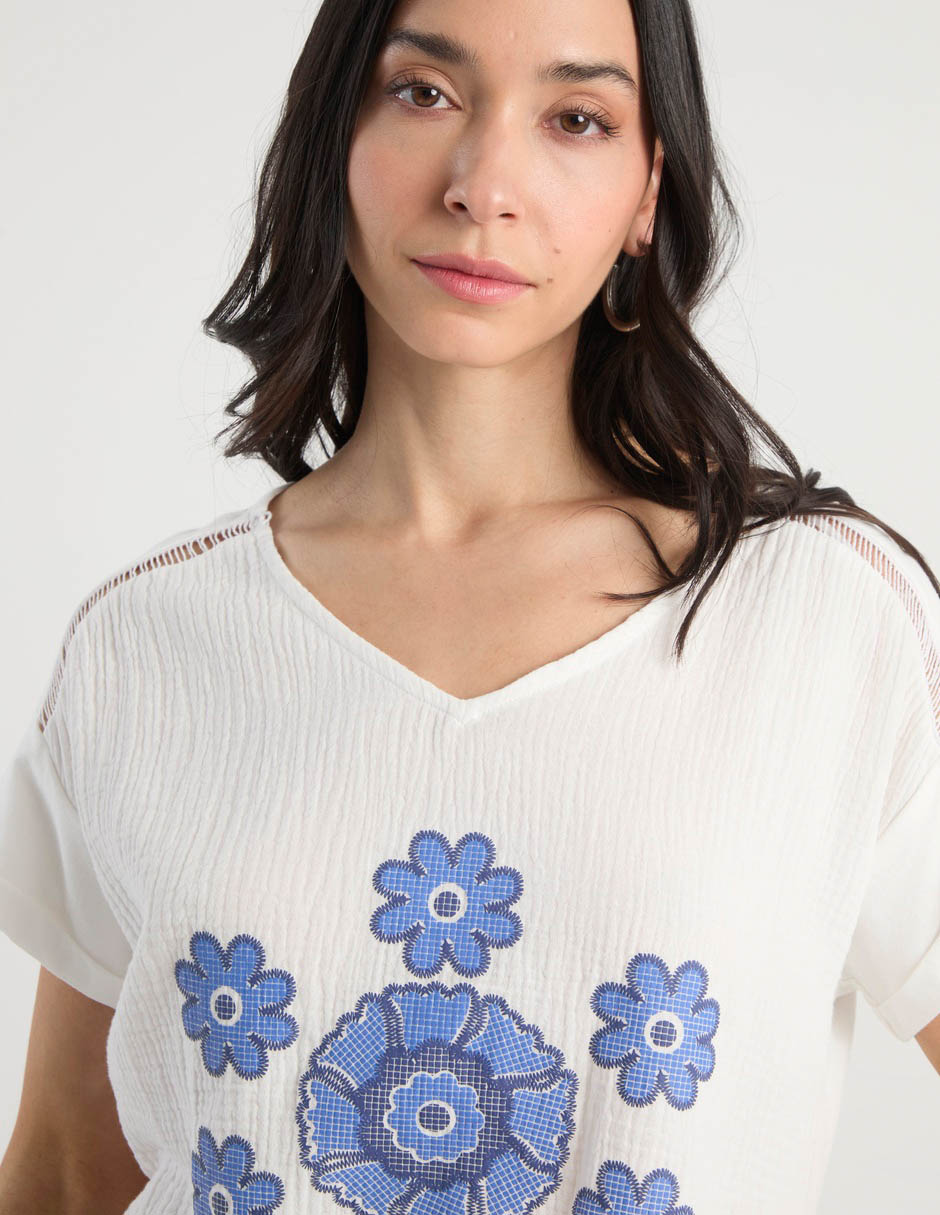 Blusa manga corta para mujer 4