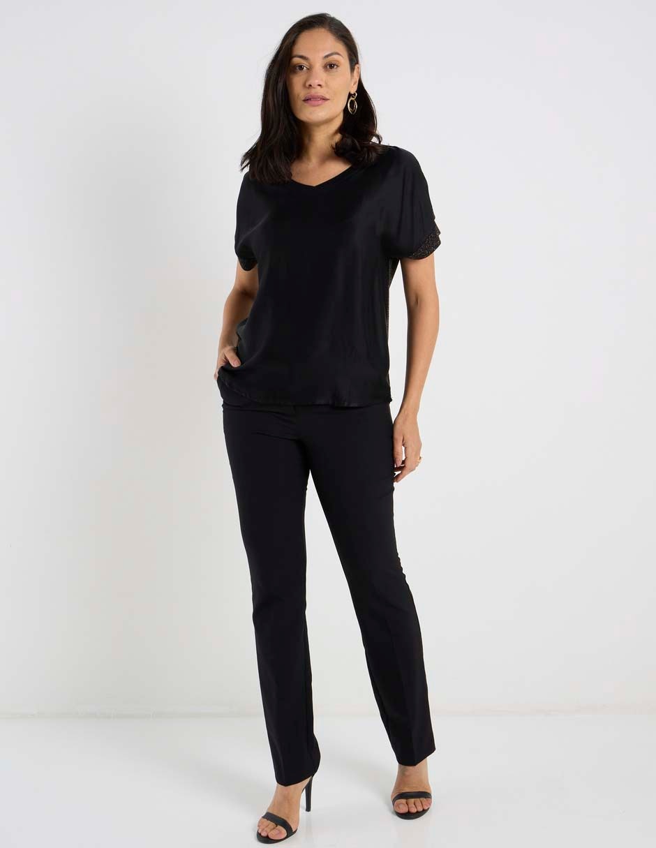 Blusa manga corta para mujer