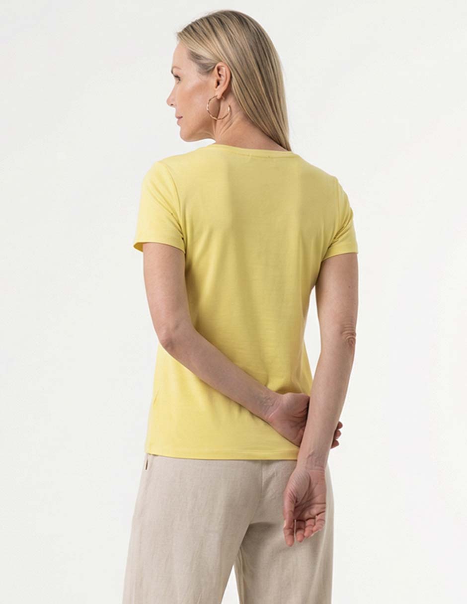 Playera manga corta Lieb cuello v para mujer