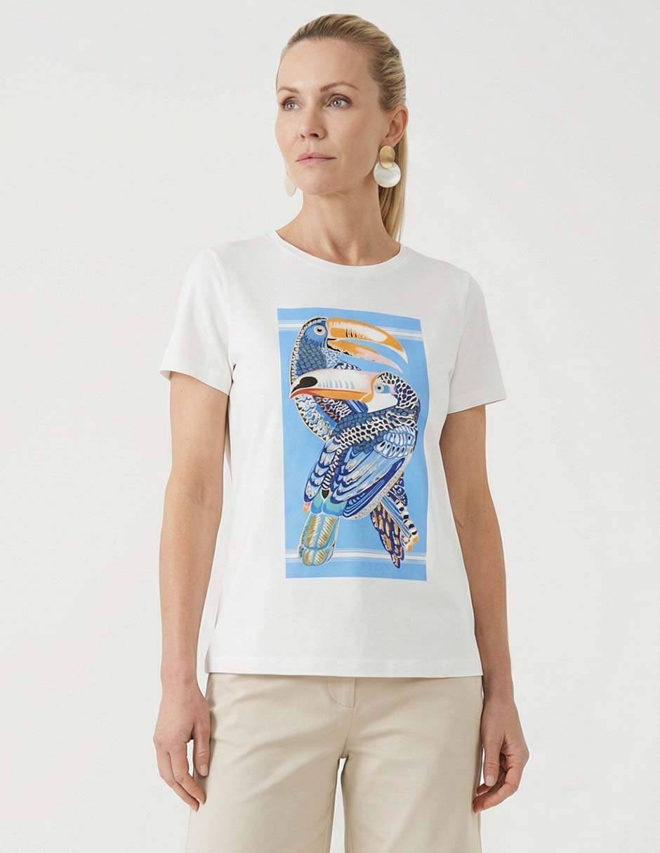 Playera manga corta cuello redondo para mujer Playera manga corta cuello redondo para mujer