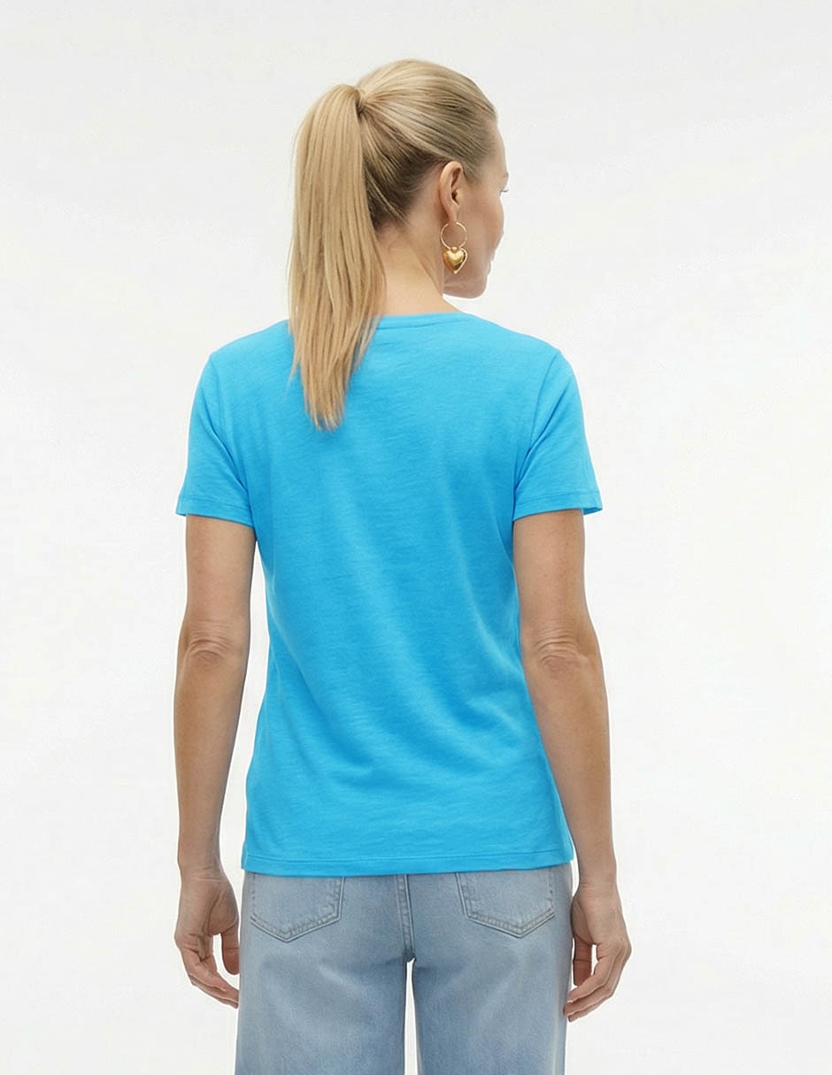 Playera manga corta cuello v para mujer 2