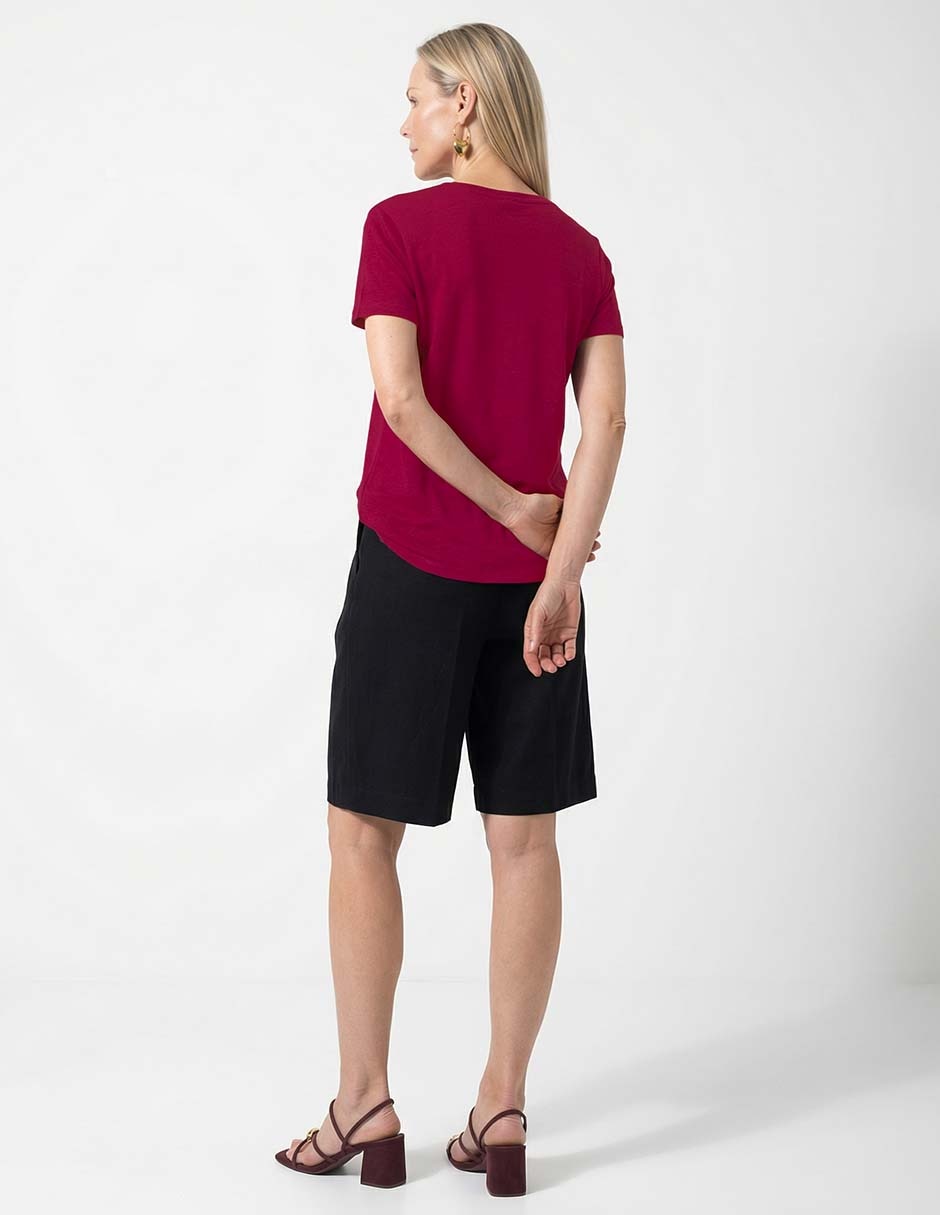 Playera manga corta Lieb cuello v para mujer