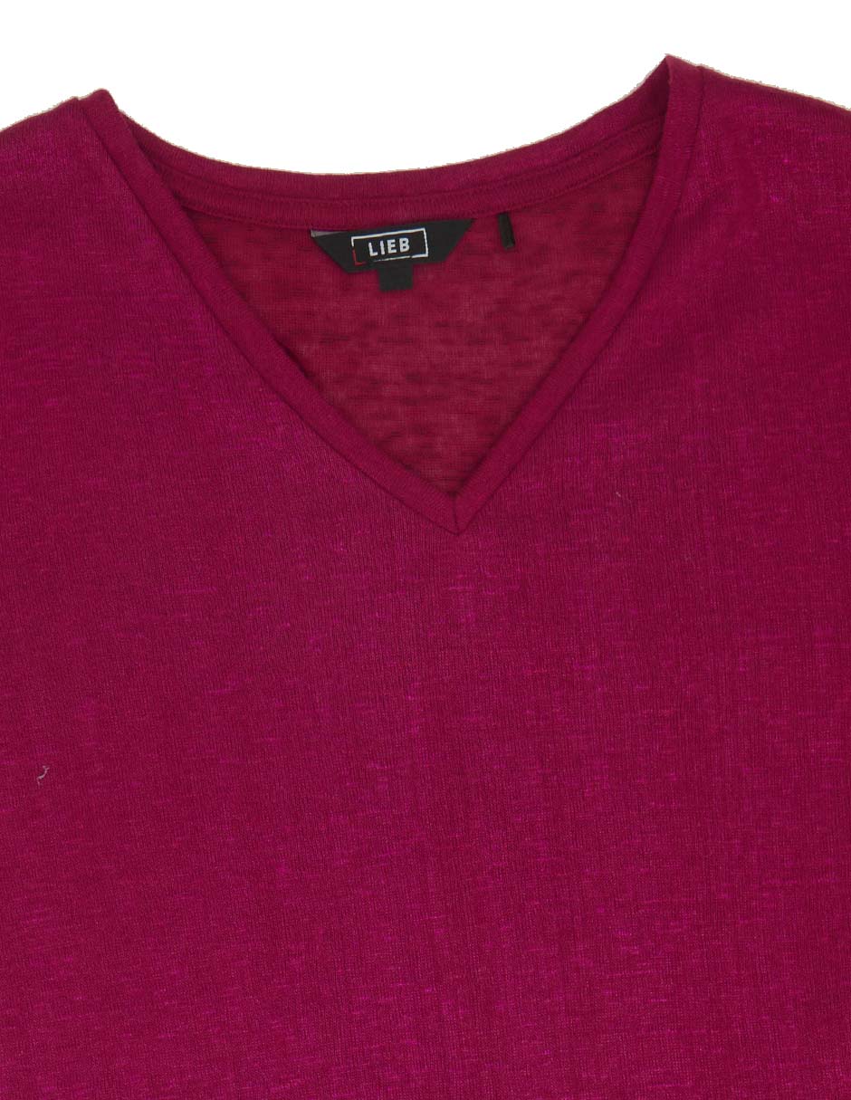 Playera manga corta Lieb cuello v para mujer