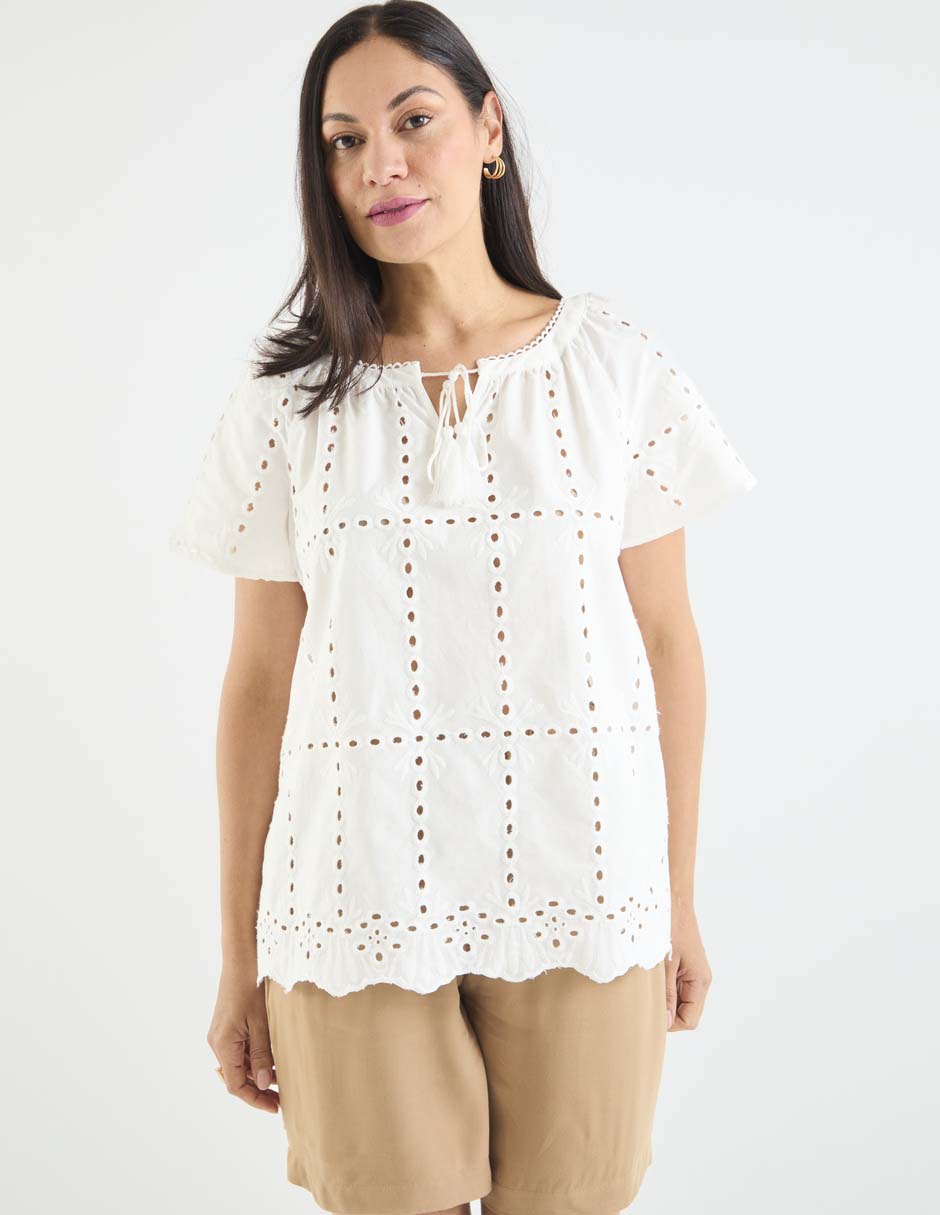 Blusa manga corta para mujer 7