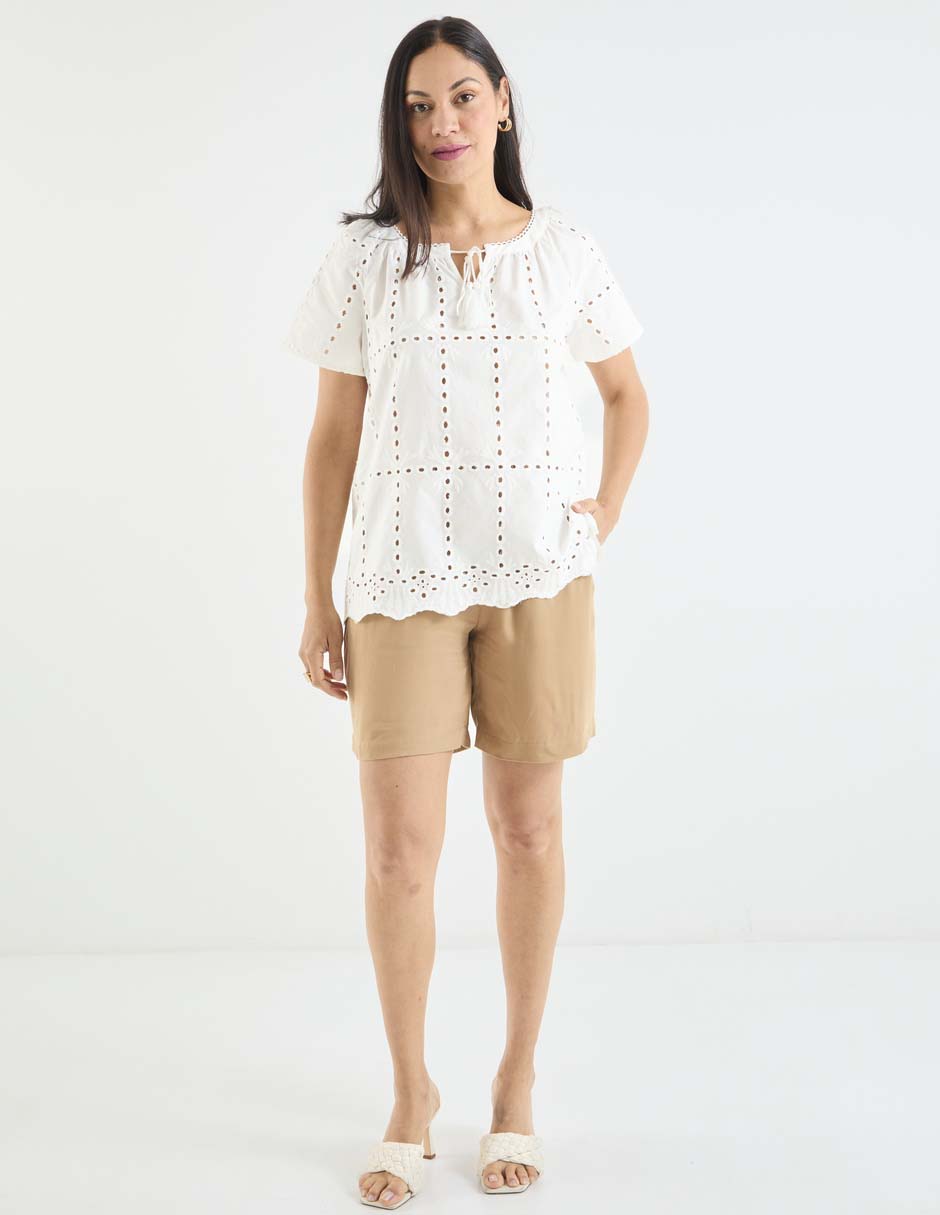 Blusa manga corta para mujer 8
