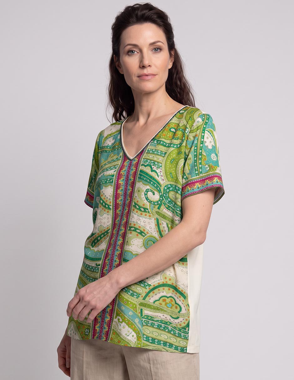 Blusa manga corta para mujer