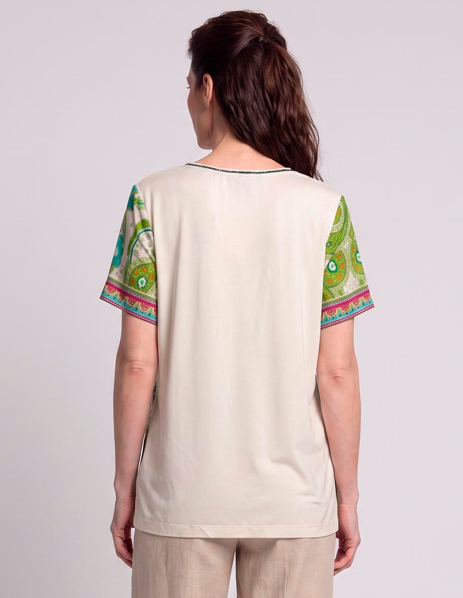 Blusa manga corta para mujer