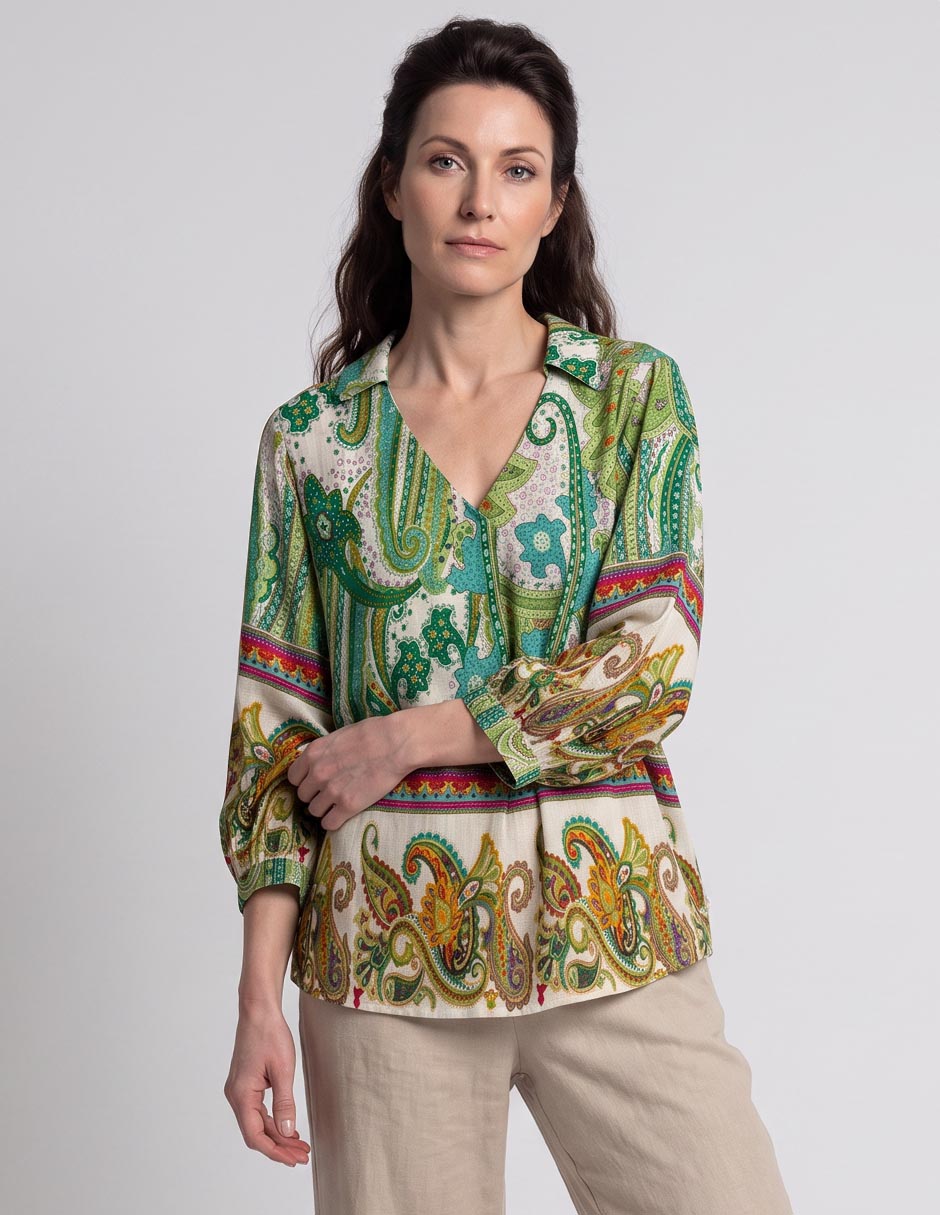 Blusa manga 3/4 para mujer Blusa manga 3/4 para mujer