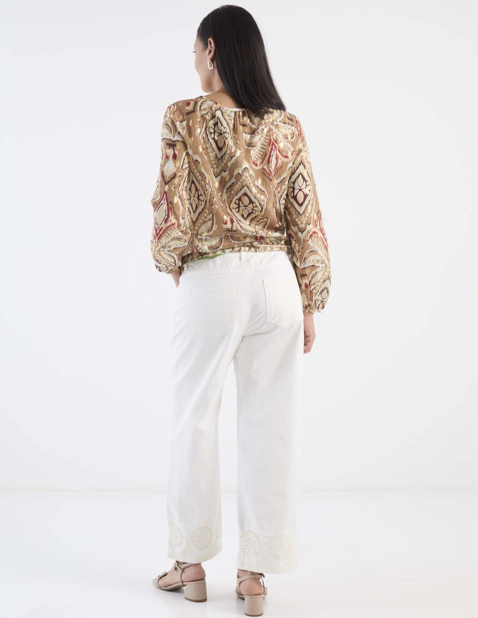 Jeans straight corte cintura para mujer 5