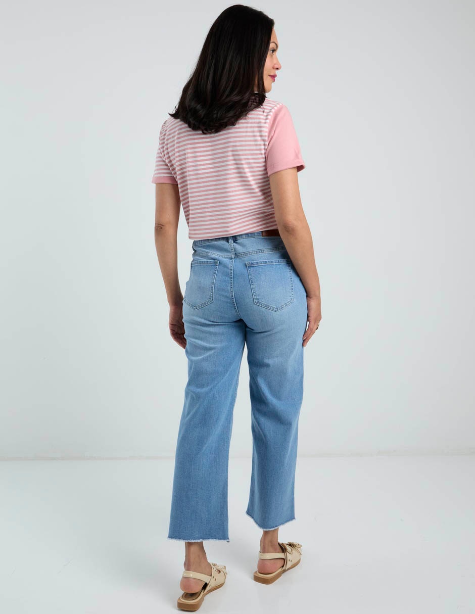 Jeans straight cintura media para mujer 5