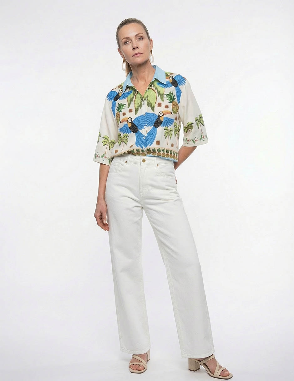 Blusa camisera manga 3/4 para mujer 9