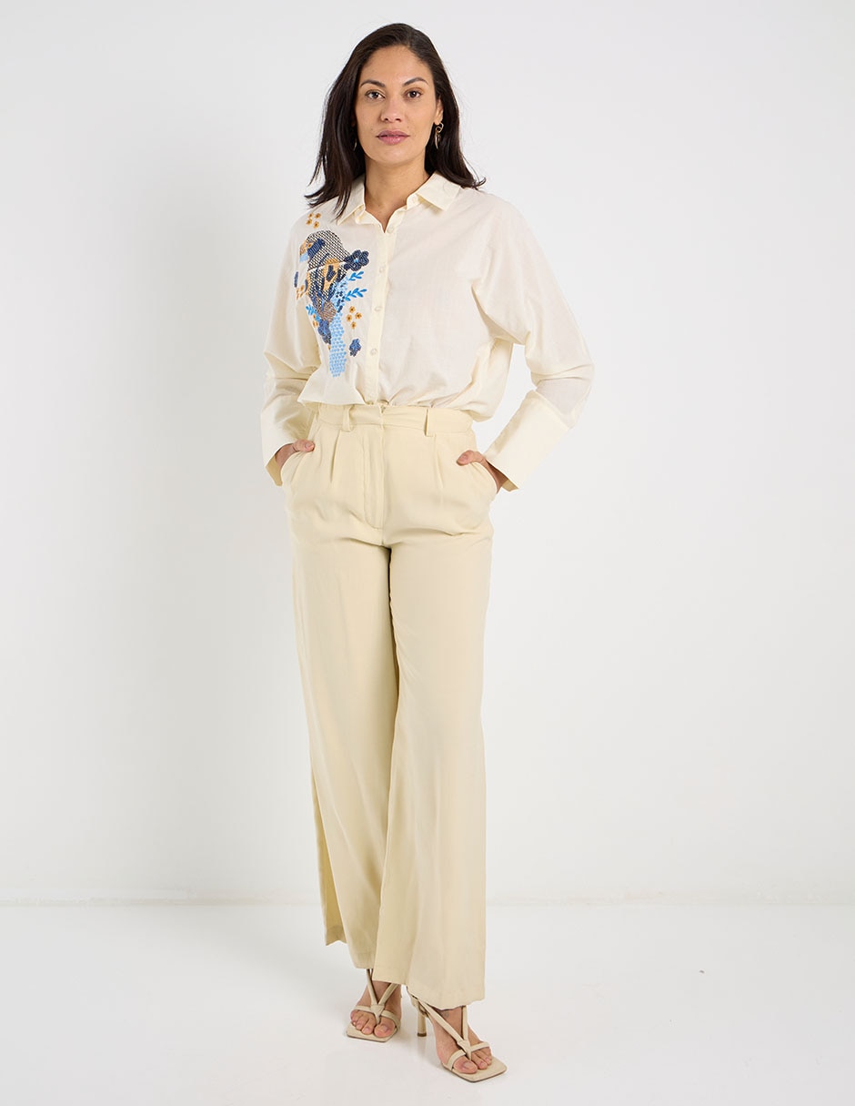 Blusa camisera Lieb manga larga para mujer