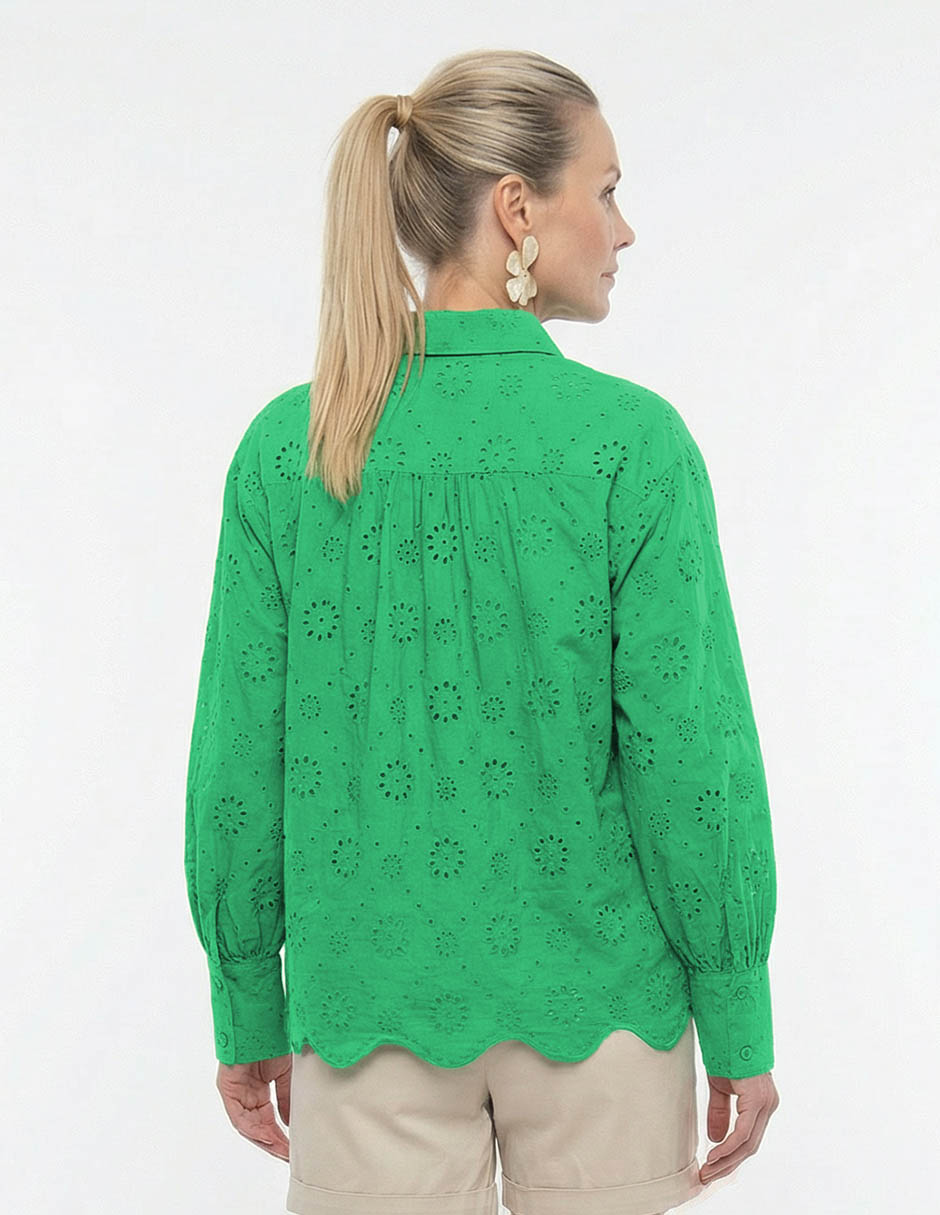 Blusa camisera manga larga para mujer 6