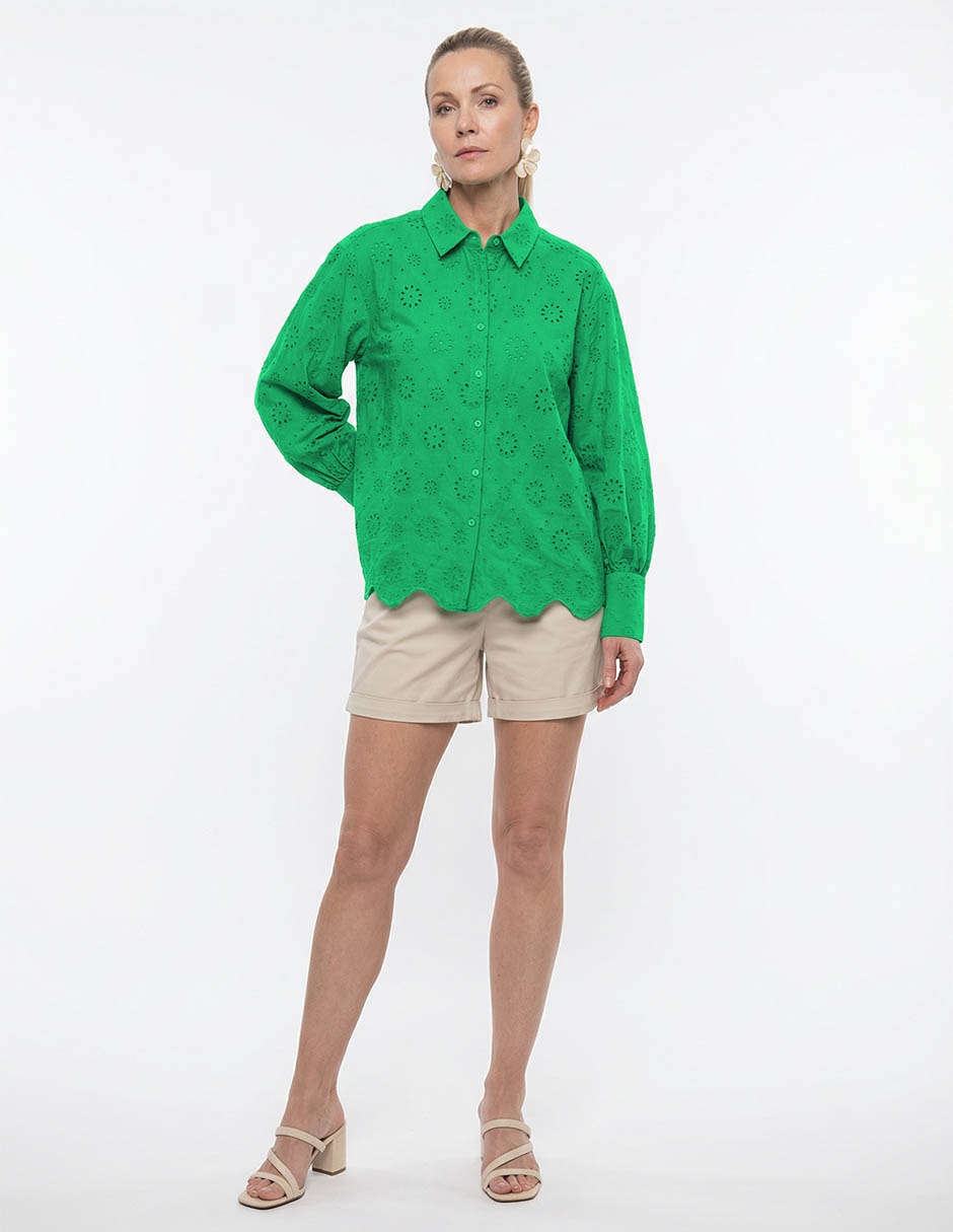 Blusa camisera manga larga para mujer 5