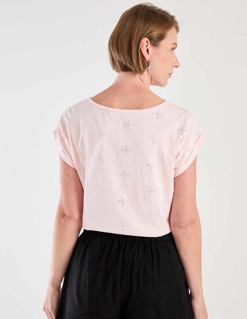 Playera manga corta Lieb cuello redondo para mujer