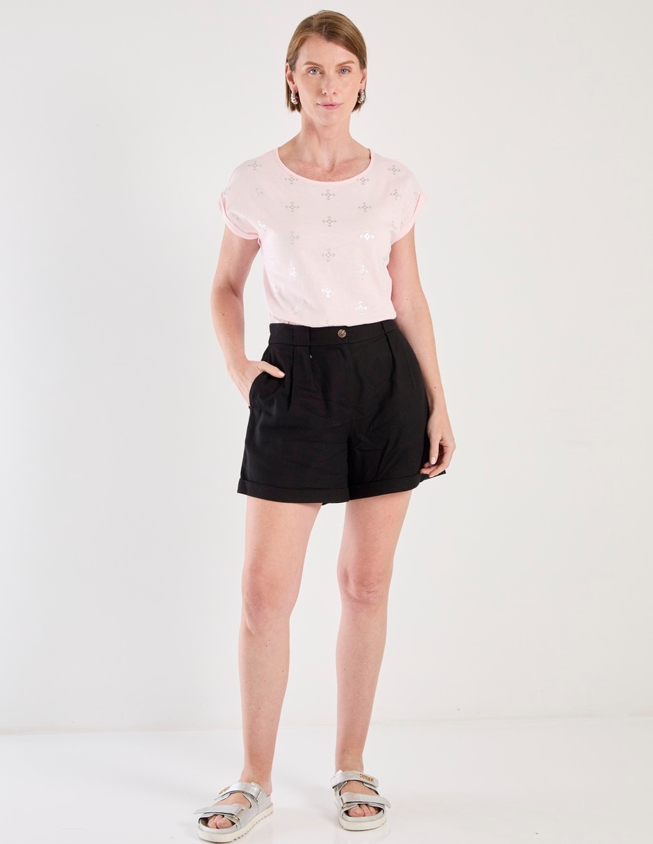 Playera manga corta Lieb cuello redondo para mujer