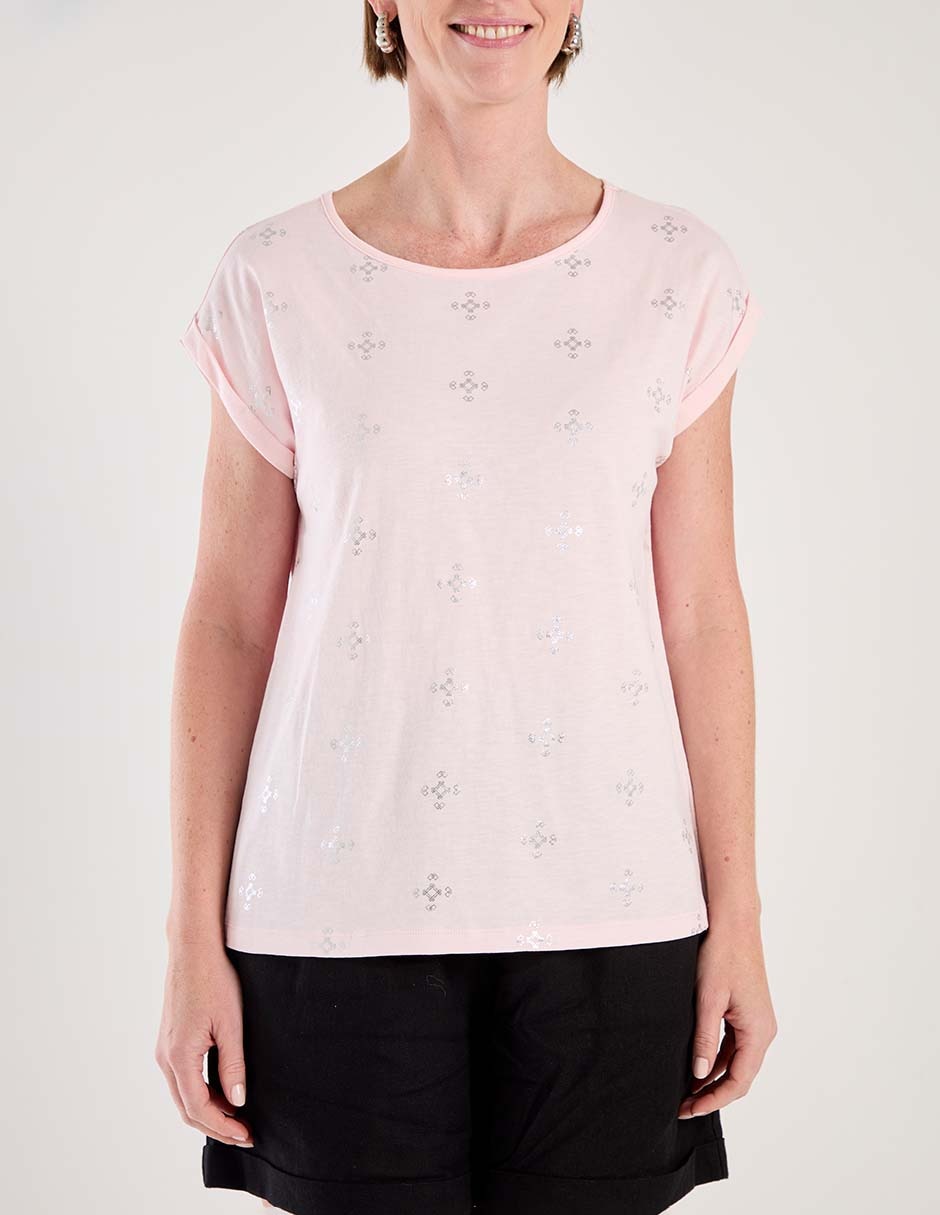 Playera manga corta Lieb cuello redondo para mujer
