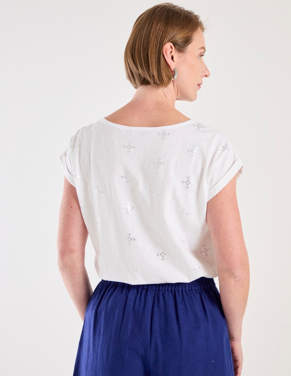 Playera manga corta cuello redondo para mujer 2