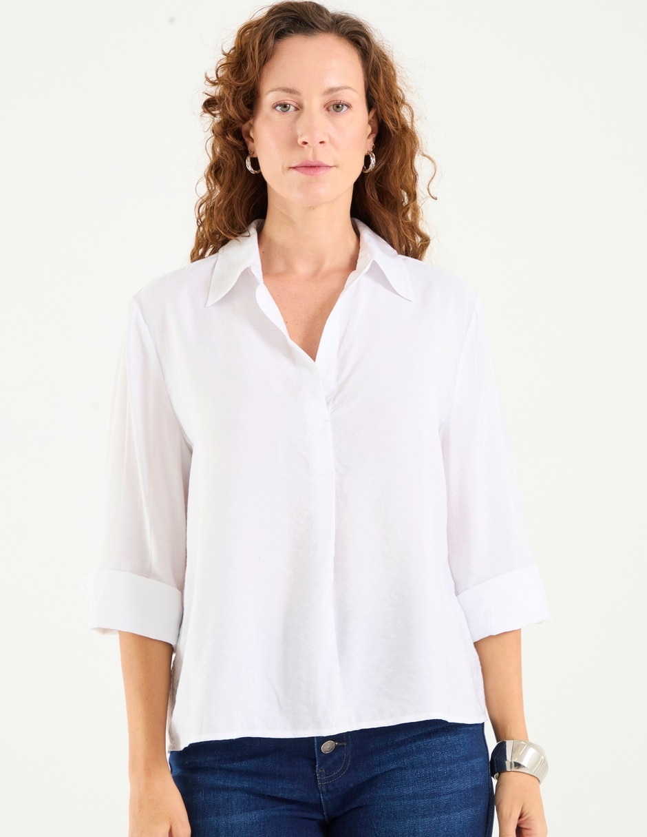 Blusa Lieb Basics manga 3/4 para mujer