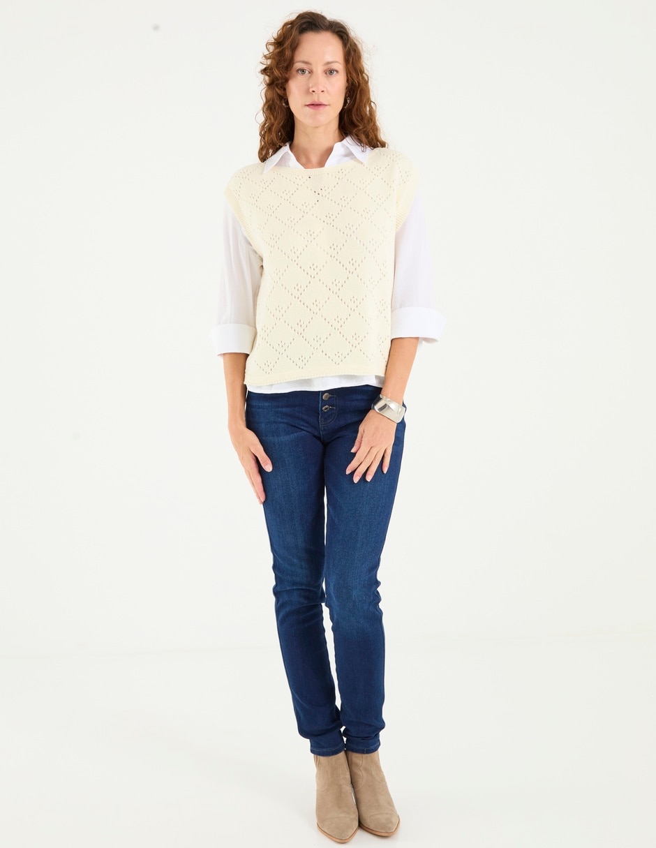 Blusa Lieb Basics manga 3/4 para mujer