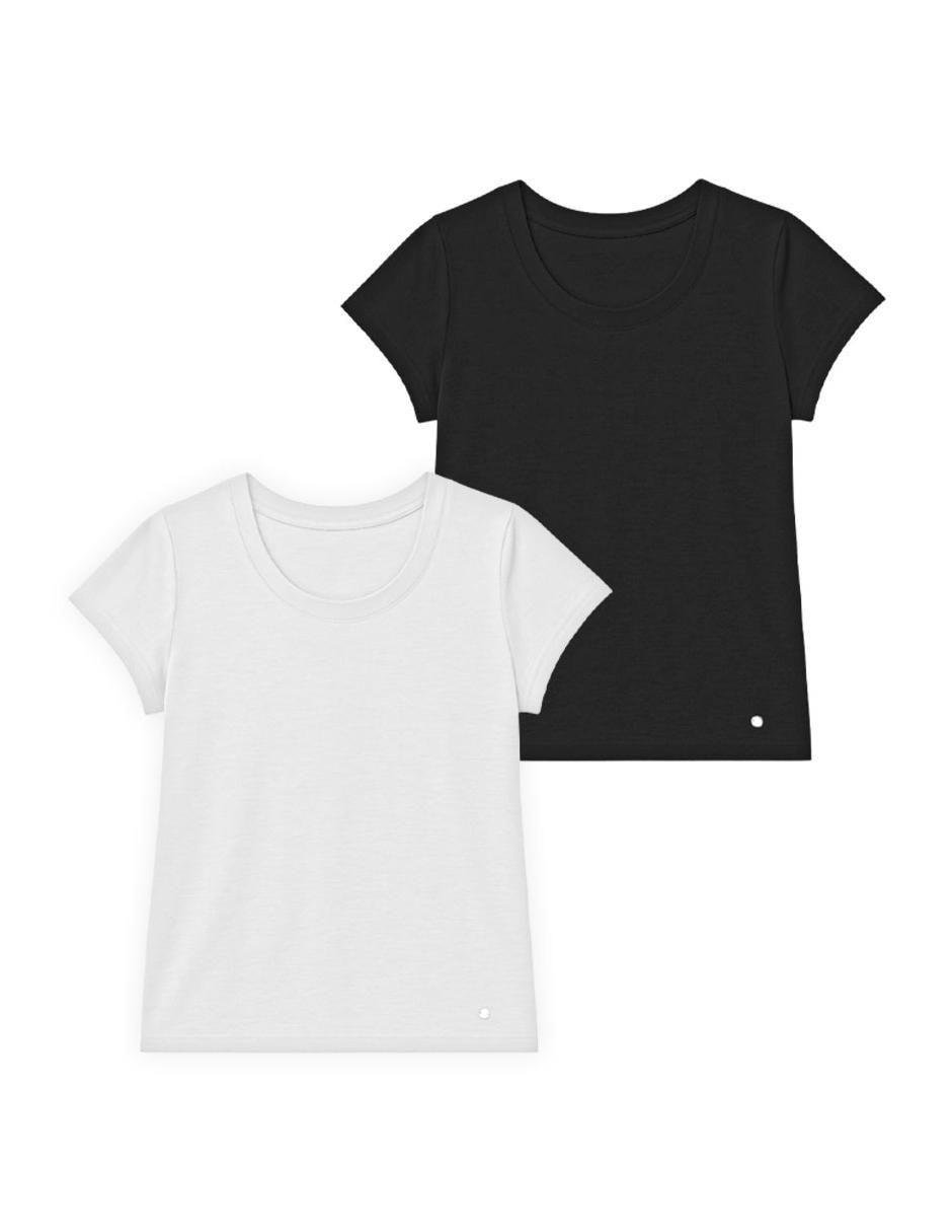 Set playera manga corta cuello redondo para mujer 1