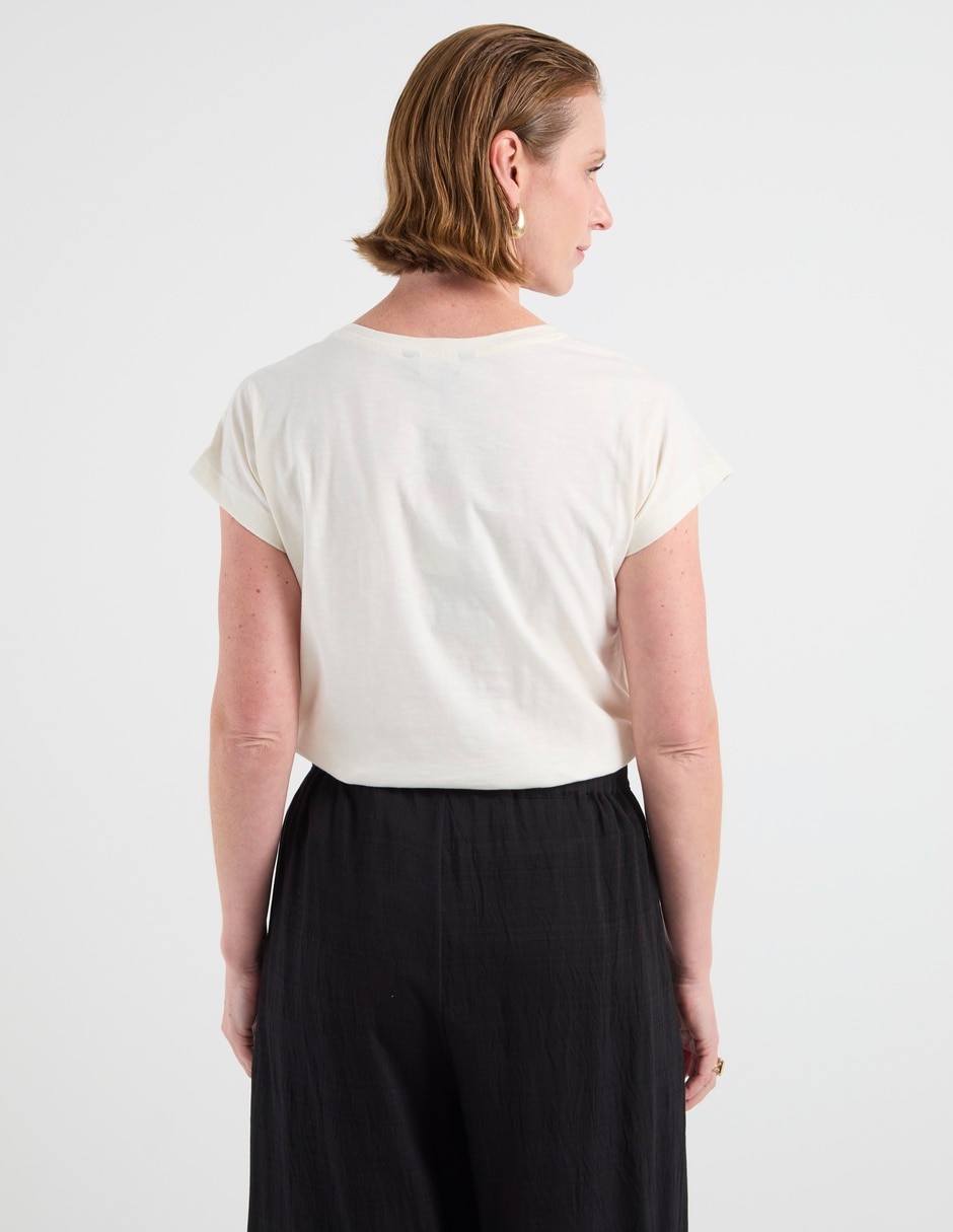 Playera manga corta cuello redondo para mujer 7