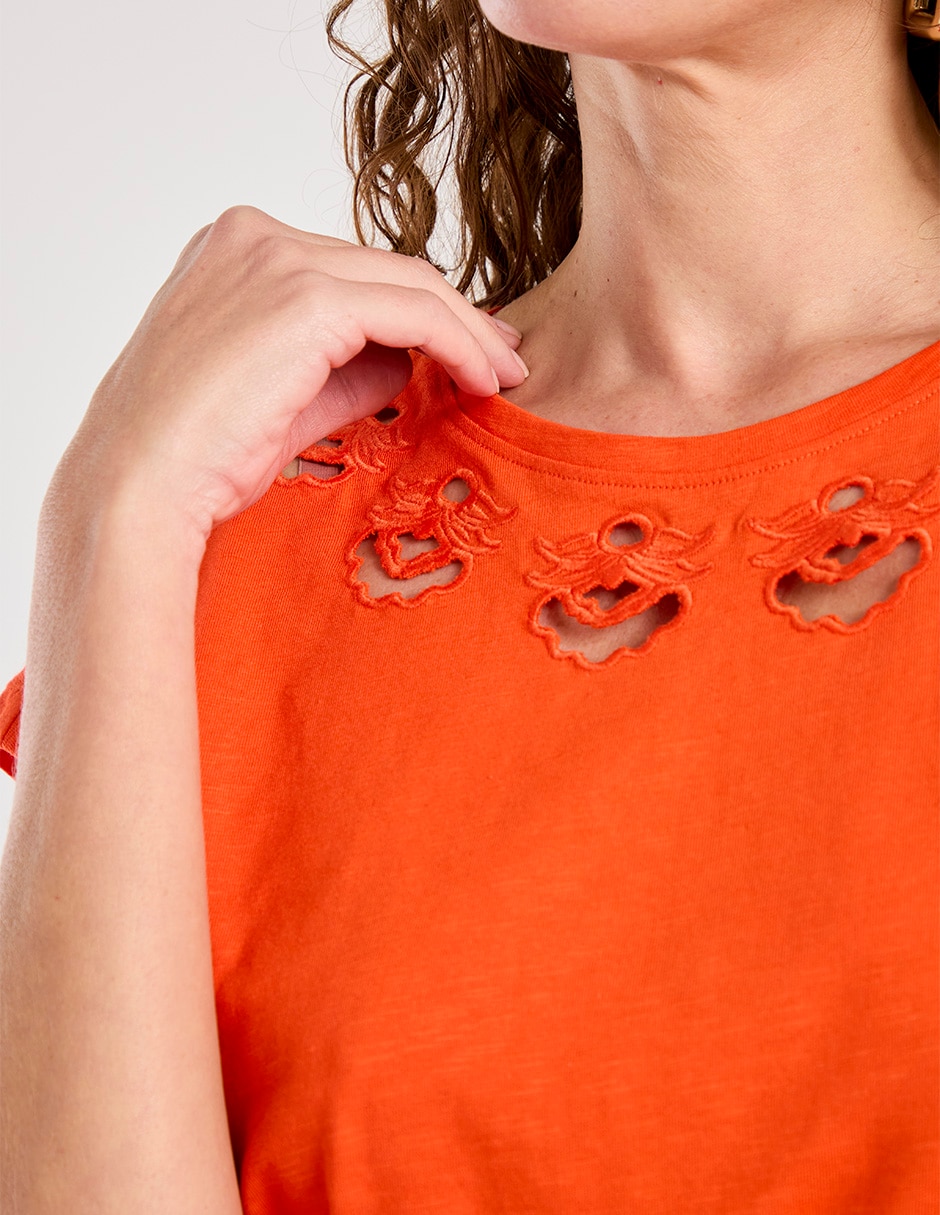 Playera manga corta Lieb cuello redondo para mujer