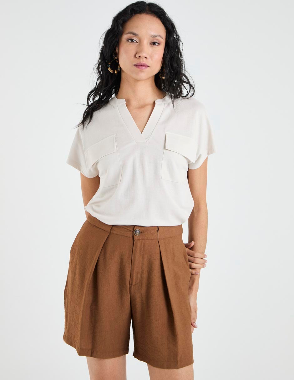 Blusa manga corta para mujer