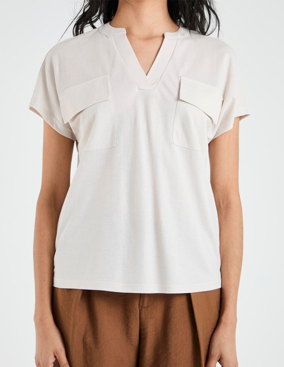 Blusa manga corta para mujer