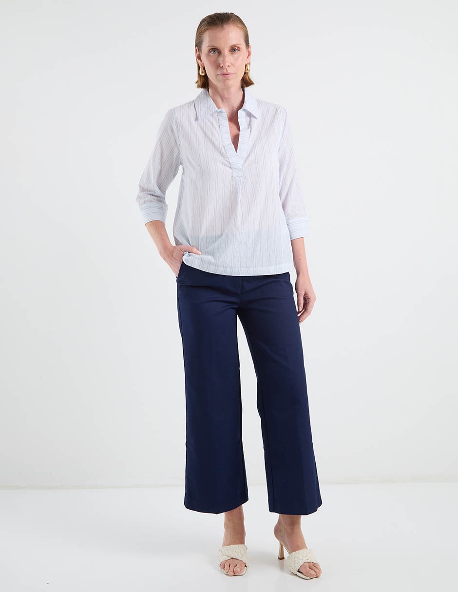 Blusa camisera manga 3/4 para mujer 8