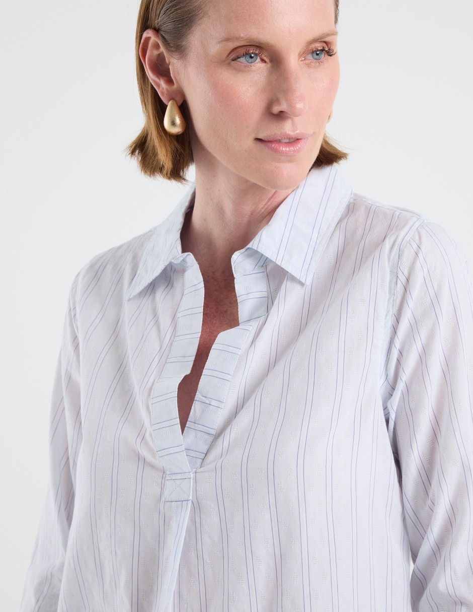 Blusa camisera manga 3/4 para mujer 9