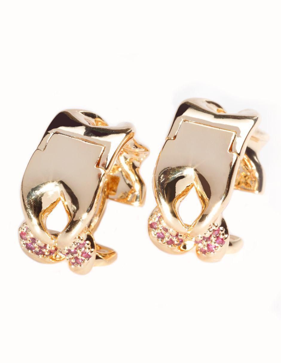 Aretes con acabado baño de oro 18 K