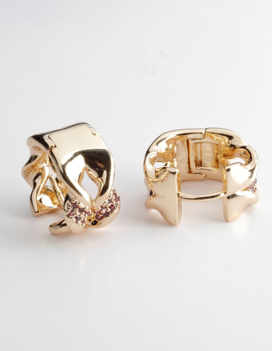 Aretes con acabado baño de oro 18 K 2