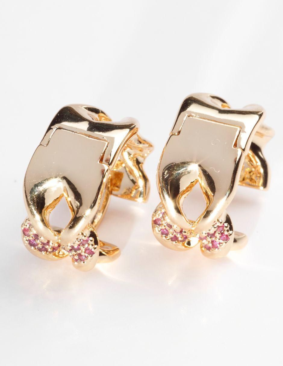 Aretes con acabado baño de oro 18 K 3