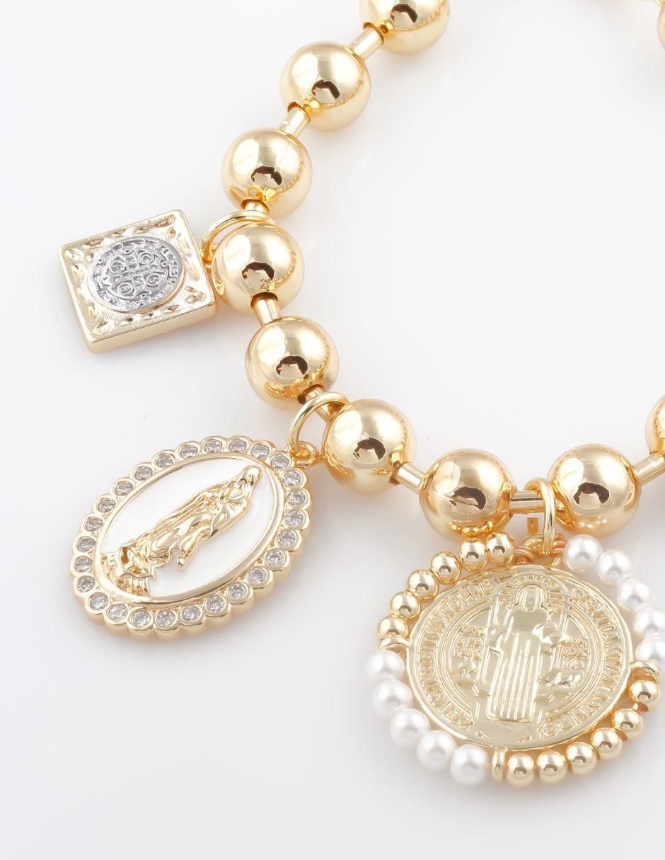 Pulsera con zirconia Devota acabado baño de oro 18 K 2