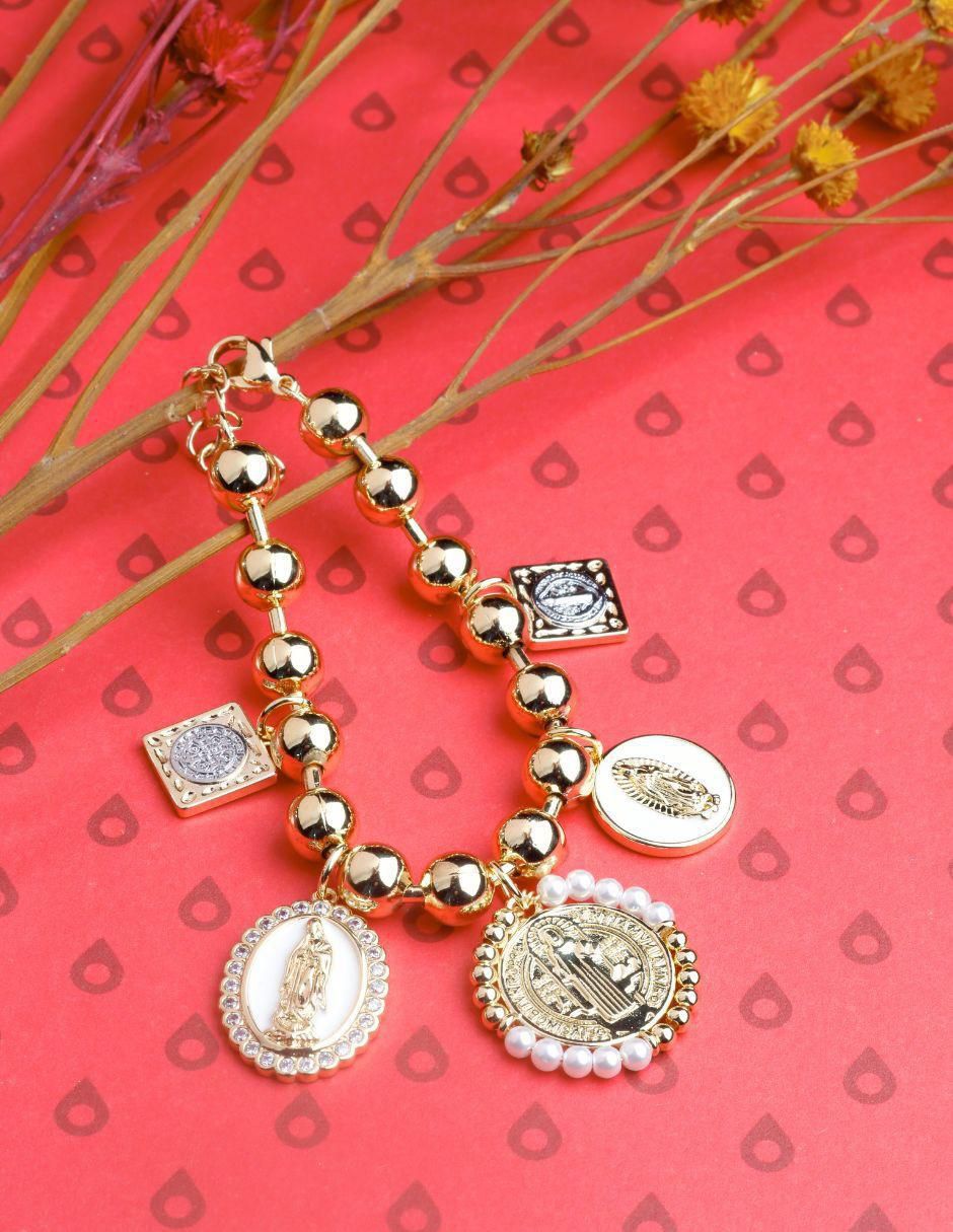 Pulsera con zirconia Devota acabado baño de oro 18 K 5