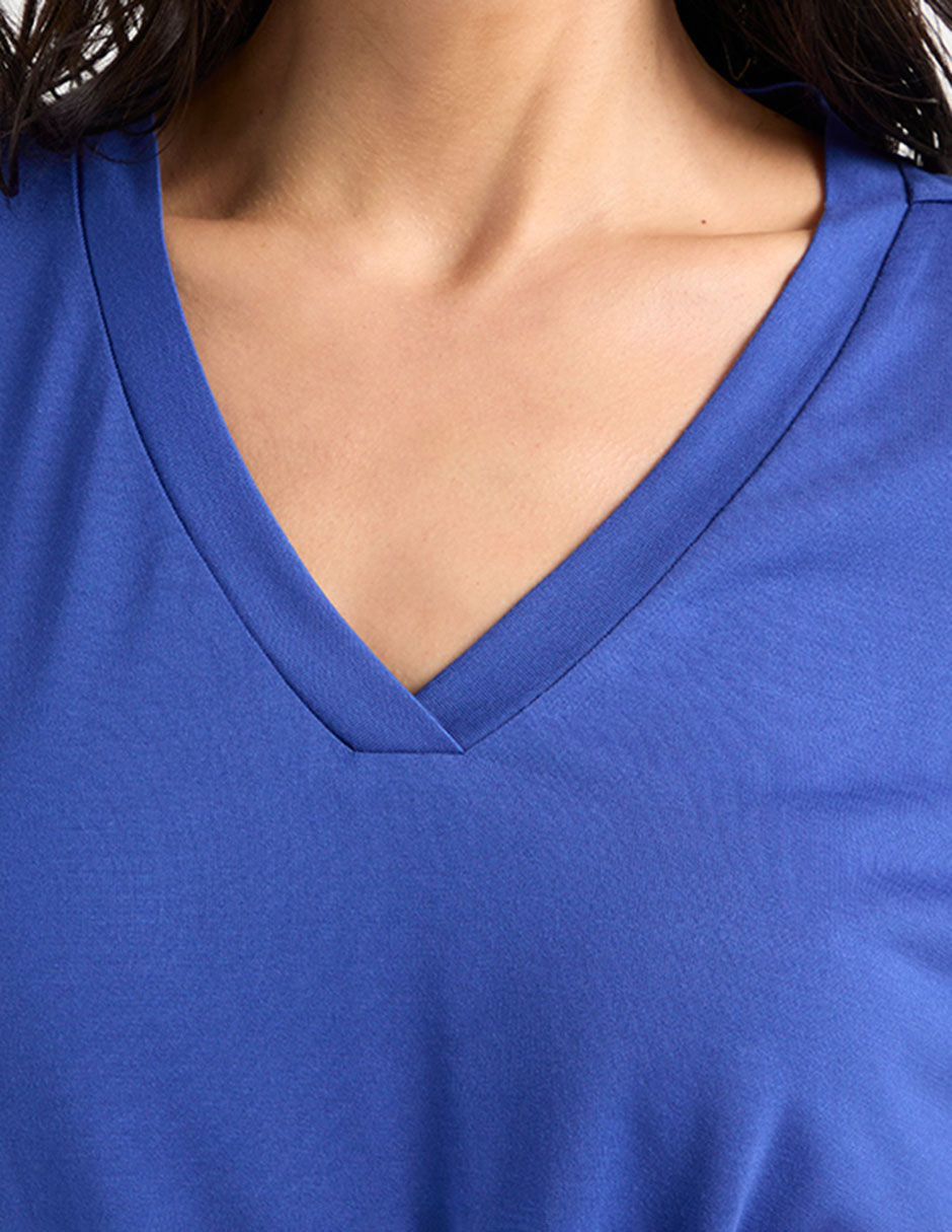 Playera manga al codo Lieb cuello v para mujer